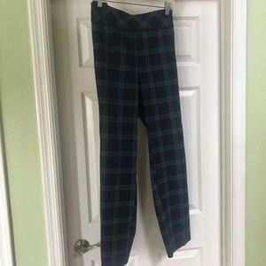 Avenue blue and green plaid straight leg pants